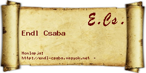 Endl Csaba névjegykártya